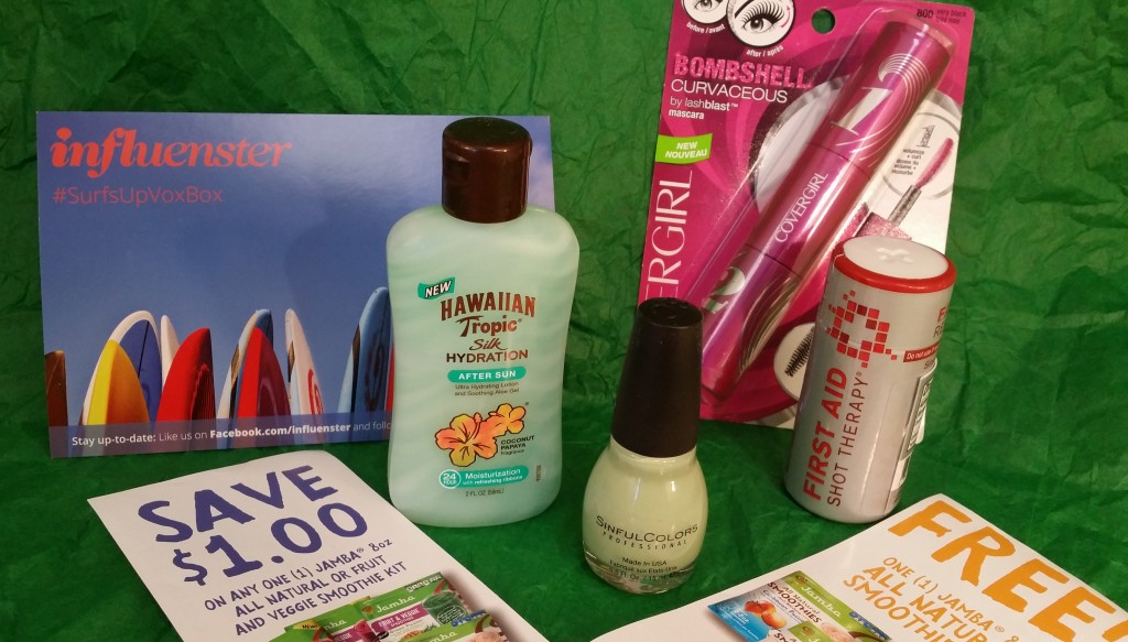 The goodies in my first VoxBox from Influenster
